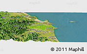 Physical Panoramic Map of Son Tinh, satellite outside