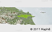 Physical Panoramic Map of Son Tinh, semi-desaturated