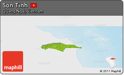 Physical Panoramic Map of Son Tinh, single color outside