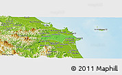 Political Panoramic Map of Son Tinh, physical outside