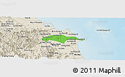 Political Panoramic Map of Son Tinh, shaded relief outside