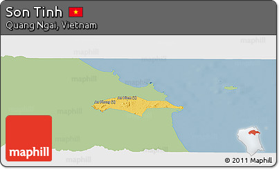 Savanna Style Panoramic Map of Son Tinh, single color outside