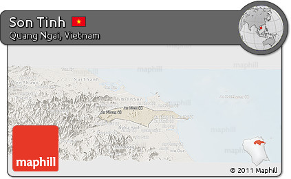 Shaded Relief Panoramic Map of Son Tinh, lighten