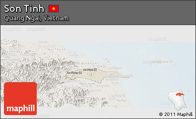 Shaded Relief Panoramic Map of Son Tinh, lighten
