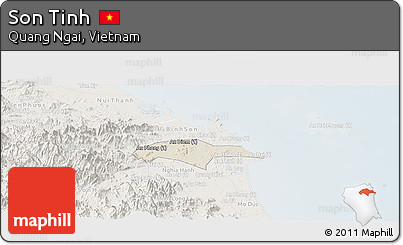 Shaded Relief Panoramic Map of Son Tinh, lighten