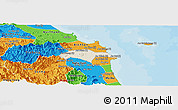 Shaded Relief Panoramic Map of Son Tinh, political outside