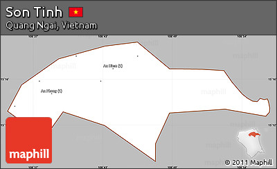 Gray Simple Map of Son Tinh, cropped outside