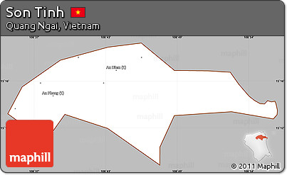 Gray Simple Map of Son Tinh, cropped outside