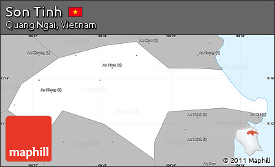 Gray Simple Map of Son Tinh