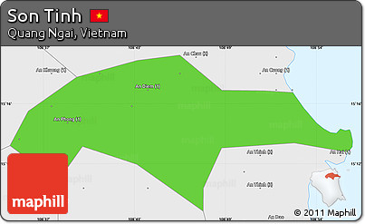 Political Simple Map of Son Tinh, single color outside, borders and labels