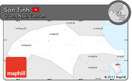 Silver Style Simple Map of Son Tinh