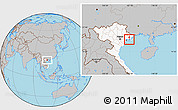 Gray Location Map of Hon Gai, highlighted country