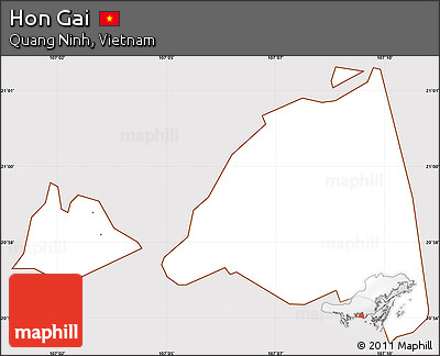 Classic Style Simple Map of Hon Gai, cropped outside