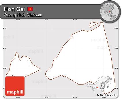 Classic Style Simple Map of Hon Gai, cropped outside