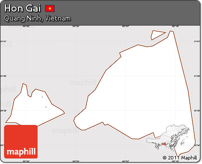 Classic Style Simple Map of Hon Gai, cropped outside