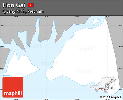 Gray Simple Map of Hon Gai