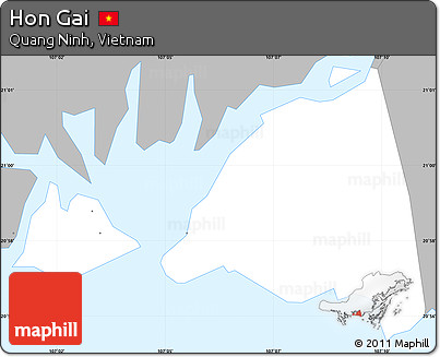 Gray Simple Map of Hon Gai