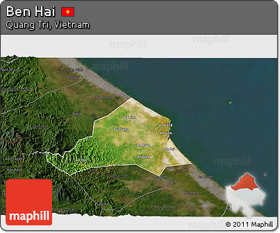 Satellite 3D Map of Ben Hai, darken