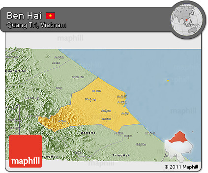 Savanna Style 3D Map of Ben Hai