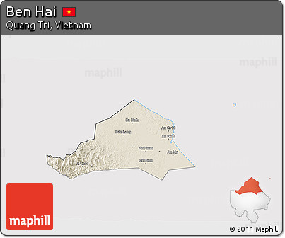 Shaded Relief 3D Map of Ben Hai, cropped outside