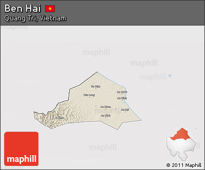 Shaded Relief 3D Map of Ben Hai, cropped outside