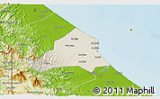 Shaded Relief 3D Map of Ben Hai, physical outside