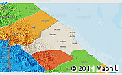 Shaded Relief 3D Map of Ben Hai, political outside