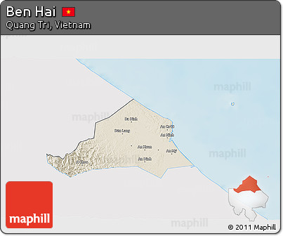 Shaded Relief 3D Map of Ben Hai, single color outside