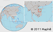 Gray Location Map of Ben Hai, within the entire country