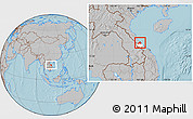 Gray Location Map of Ben Hai, highlighted parent region, hill shading