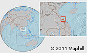 Gray Location Map of Ben Hai, hill shading
