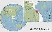 Savanna Style Location Map of Ben Hai, highlighted country, highlighted parent region, hill shading