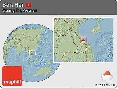 Savanna Style Location Map of Ben Hai, highlighted parent region, hill shading