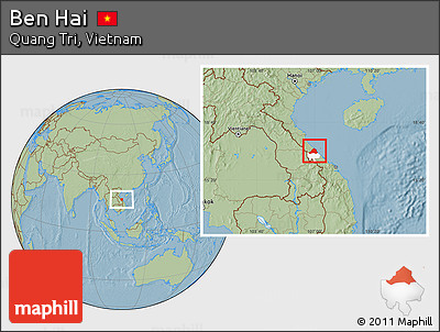 Savanna Style Location Map of Ben Hai, highlighted parent region, hill shading