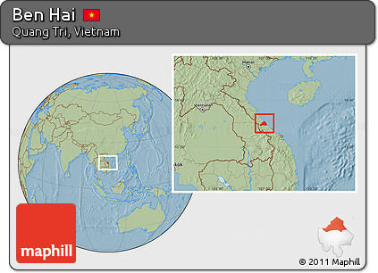 Savanna Style Location Map of Ben Hai, hill shading