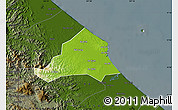 Physical Map of Ben Hai, darken