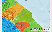 Physical Map of Ben Hai, political outside