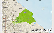 Physical Map of Ben Hai, shaded relief outside