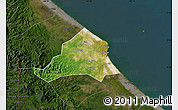 Satellite Map of Ben Hai, darken