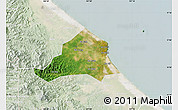 Satellite Map of Ben Hai, lighten