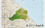 Satellite Map of Ben Hai, shaded relief outside