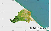 Satellite Map of Ben Hai, single color outside