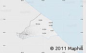 Silver Style Map of Ben Hai, single color outside