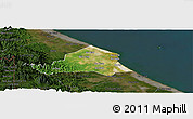 Satellite Panoramic Map of Ben Hai, darken