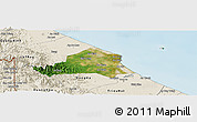 Satellite Panoramic Map of Ben Hai, shaded relief outside