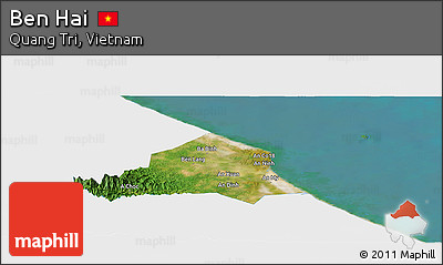 Satellite Panoramic Map of Ben Hai, single color outside