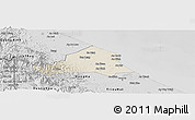 Shaded Relief Panoramic Map of Ben Hai, desaturated