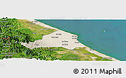 Shaded Relief Panoramic Map of Ben Hai, satellite outside