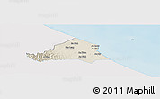 Shaded Relief Panoramic Map of Ben Hai, single color outside