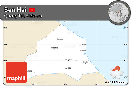 Classic Style Simple Map of Ben Hai, single color outside
